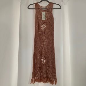 Dusty Pink Crochet Dress
